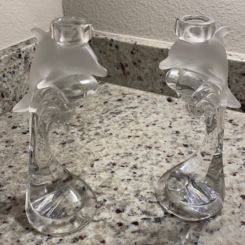 Vintage Lenox matching Dolphin candle set